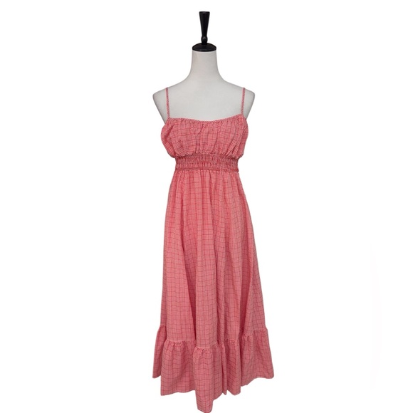 Max Studio Dresses & Skirts - Max Studio London Red Gingham Smocked Midi Sundress Size L NWT Nordstrom